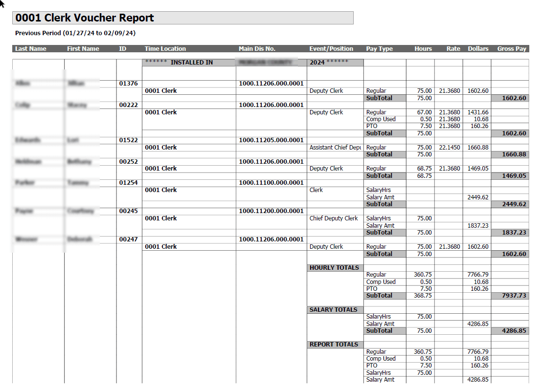 Voucher Report Example
